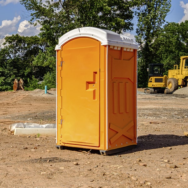 how often are the portable restrooms cleaned and serviced during a rental period in Dell